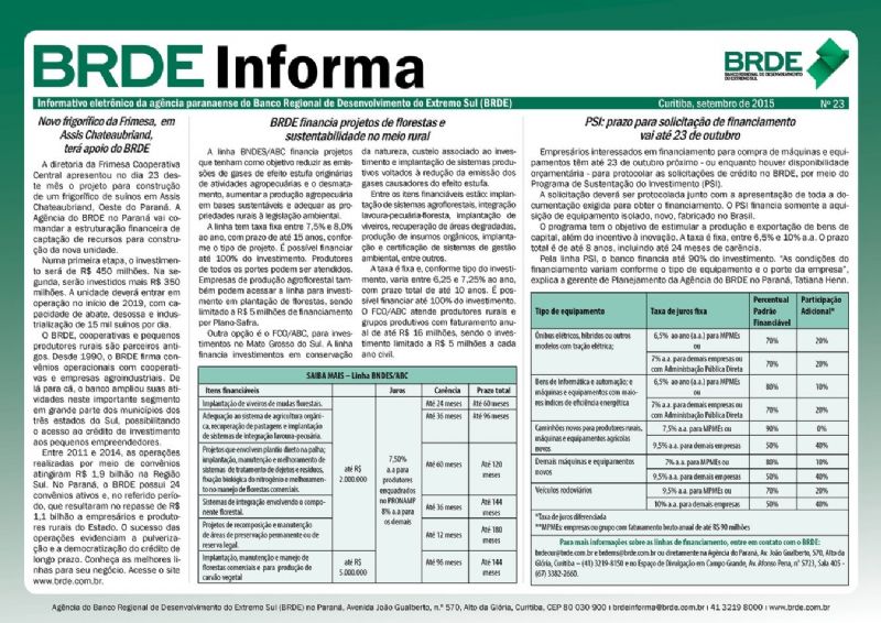 BRDE Informa