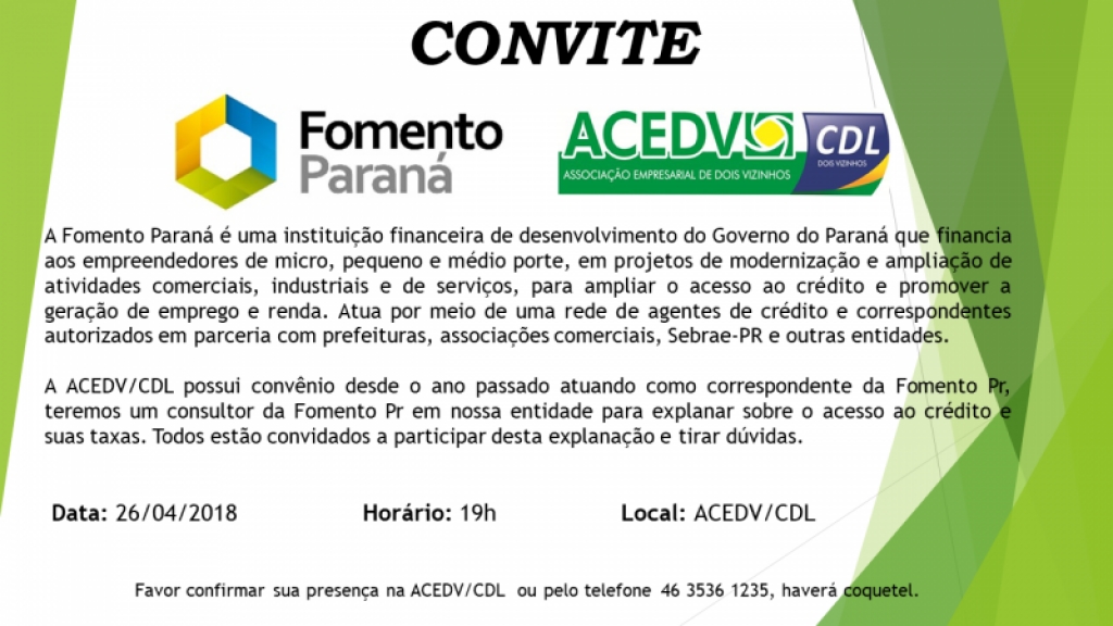 ACEDV E FOMENTO PARANÁ
