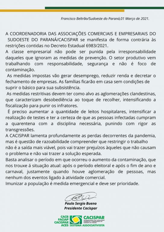 Manifesto Cacispar